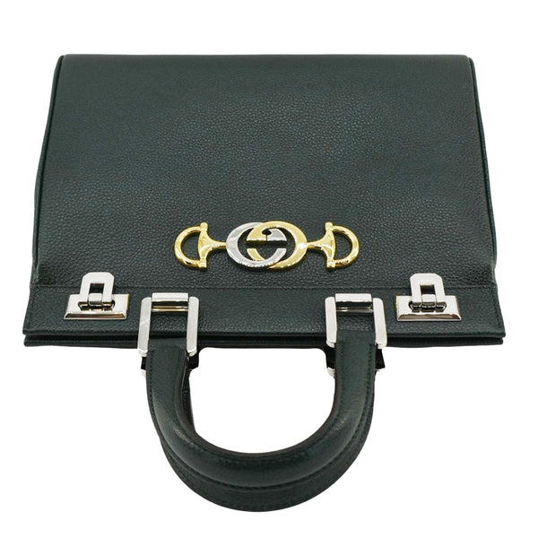 GUCCI Zumi Small Leather Top Handle Shoulder Bag Green 569712