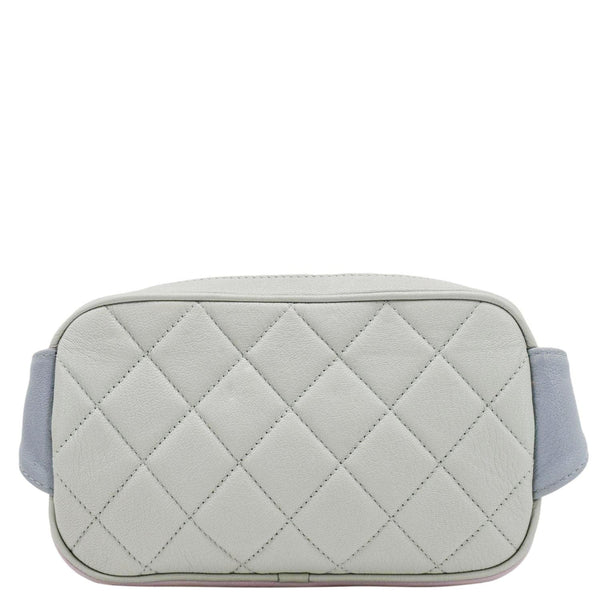 CHANEL CC Double Zip Quilted Leather Tri-Color Belt Bag Pink