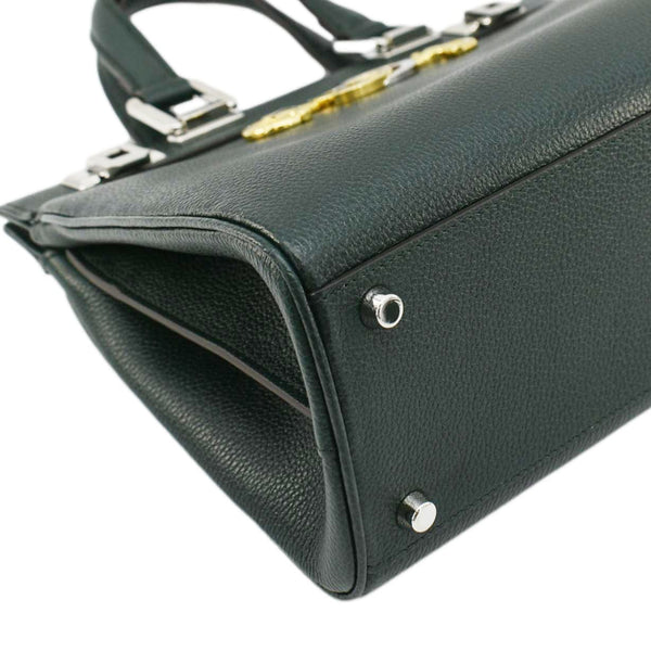 GUCCI Zumi Small Leather Top Handle Shoulder Bag Green 569712