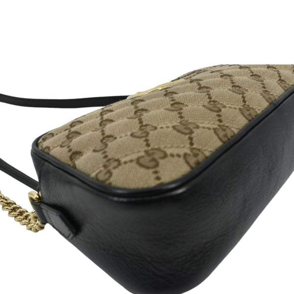 GUCCI Marmont Small Monogram Canvas Crossbody Camera Bag Beige 447632