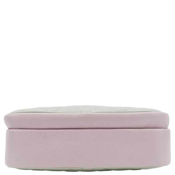 CHANEL CC Double Zip Quilted Leather Tri-Color Belt Bag Pink