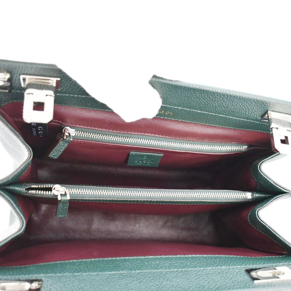 GUCCI Zumi Small Leather Top Handle Shoulder Bag Green 569712