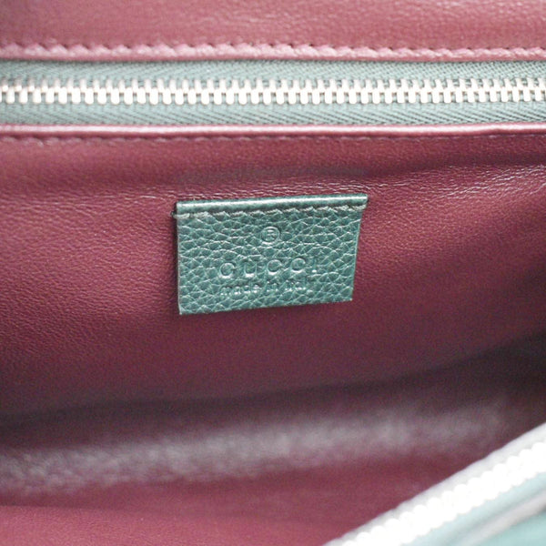GUCCI Zumi Small Leather Top Handle Shoulder Bag Green 569712