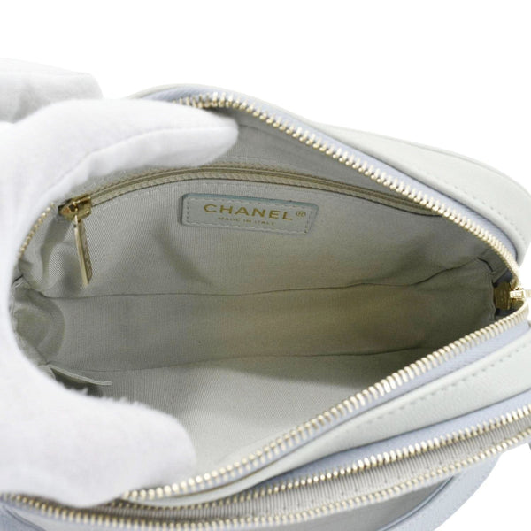 CHANEL CC Double Zip Quilted Leather Tri-Color Belt Bag Pink