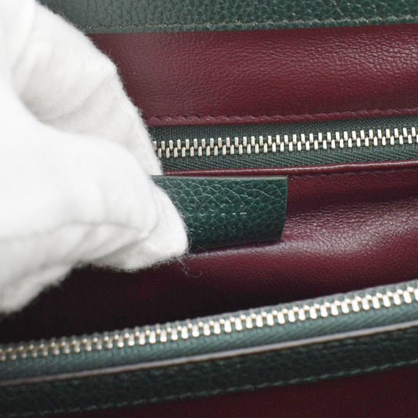 GUCCI Zumi Small Leather Top Handle Shoulder Bag Green 569712