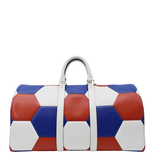 LOUIS VUITTON Keepall 50 FIFA Cup Bandouliere Leather Travel Bag Multicolor