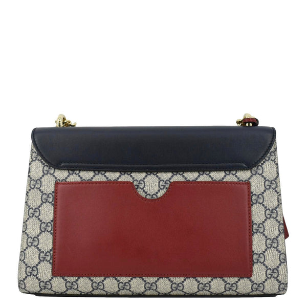 GUCCI Padlock GG Supreme Canvas Shoulder Bag Navy Blue 409486