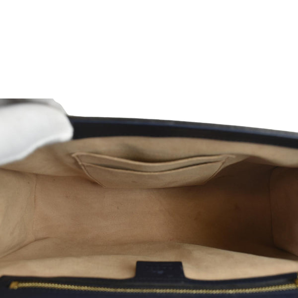 GUCCI Padlock GG Supreme Canvas Shoulder Bag Navy Blue 409486