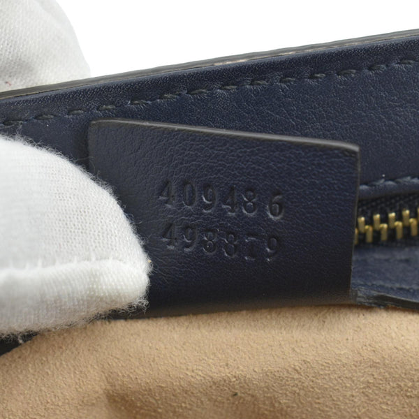 GUCCI Padlock GG Supreme Canvas Shoulder Bag Navy Blue 409486