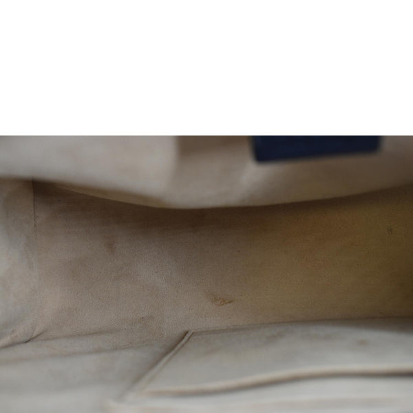 GUCCI Padlock GG Supreme Canvas Shoulder Bag Navy Blue 409486