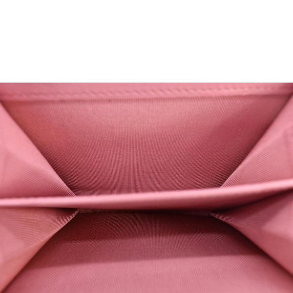 Chanel Classic Mini Flap Quilted Lambskin Leather Card Holder On Chain Pink