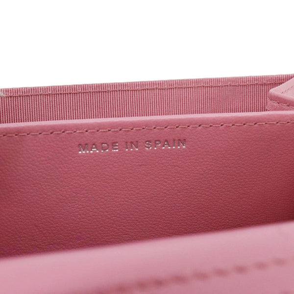 Chanel Classic Mini Flap Quilted Lambskin Leather Card Holder On Chain Pink