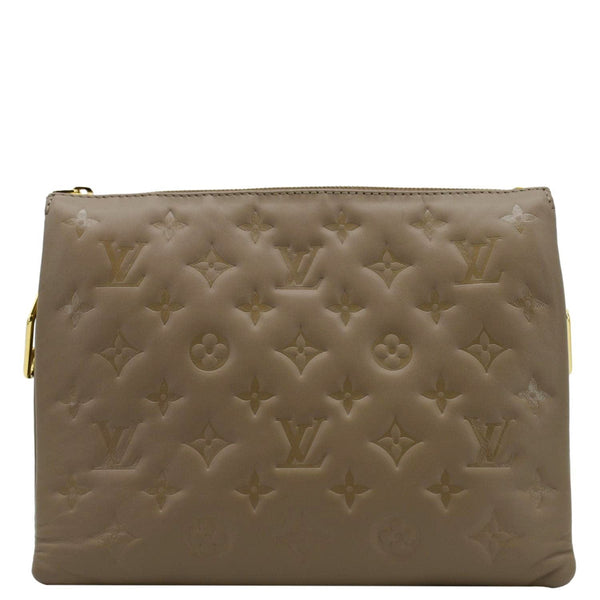 LOUIS VUITTON Coussin PM Monogram Embossed Leather Crossbody Bag Taupe