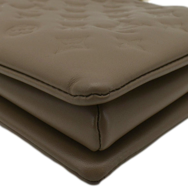 LOUIS VUITTON Coussin PM Monogram Embossed Leather Crossbody Bag Taupe