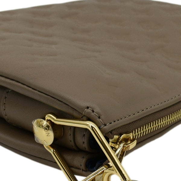 LOUIS VUITTON Coussin PM Monogram Embossed Leather Crossbody Bag Taupe