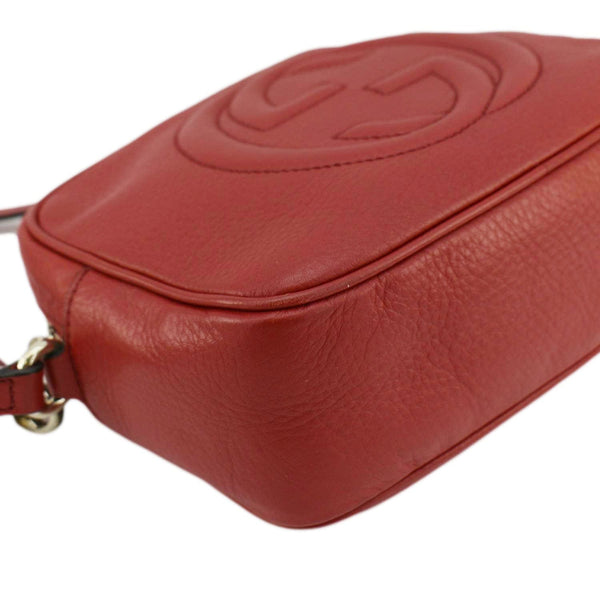 GUCCI Soho Disco Camera Leather Crossbody Bag Red 308364