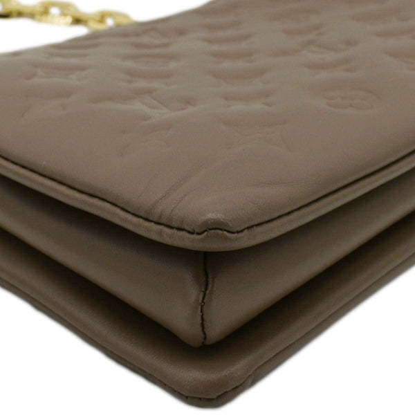 LOUIS VUITTON Coussin PM Monogram Embossed Leather Crossbody Bag Taupe