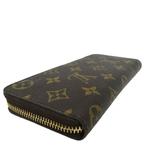 LOUIS VUITTON Clemence Monogram Canvas Zippy Wallet Brown