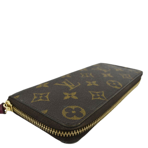 LOUIS VUITTON Clemence Monogram Canvas Zippy Wallet Brown
