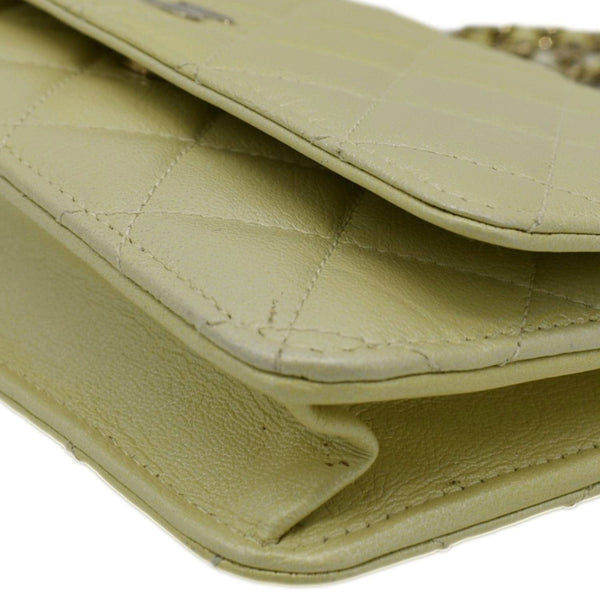 CHANEL WOC Quilted Leather Crossbody Bag Light Green