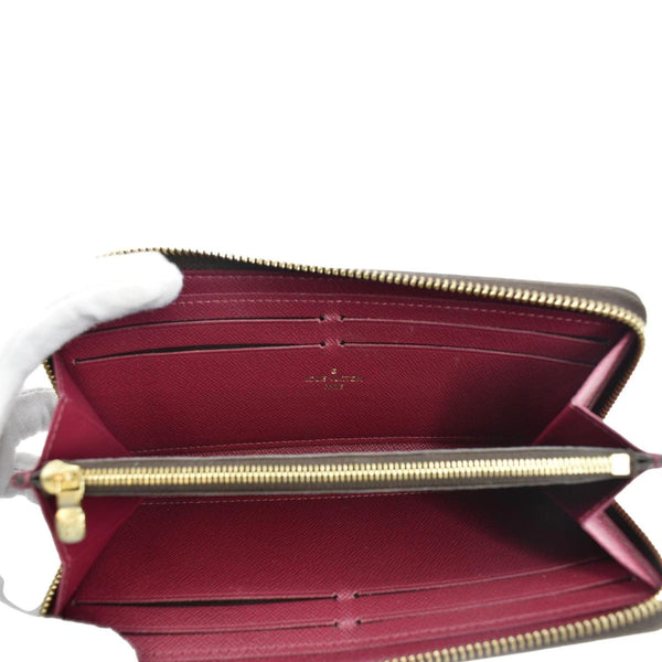 LOUIS VUITTON Clemence Monogram Canvas Zippy Wallet Brown