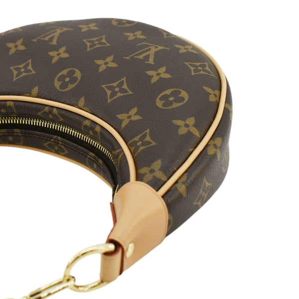 LOUIS VUITTON Loop Half Moon Monogram Canvas Shoulder Bag Brown