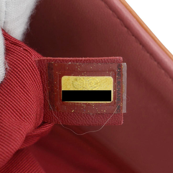 CHANEL Lipstick Medium Patent Vinyl Tote Bag Orange