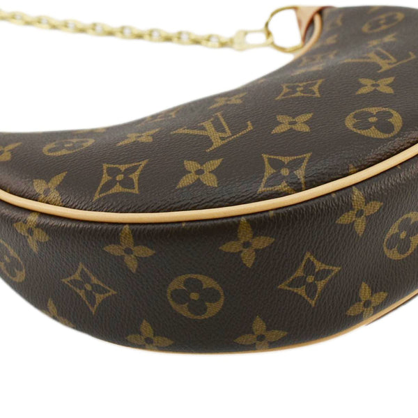 LOUIS VUITTON Loop Half Moon Monogram Canvas Shoulder Bag Brown