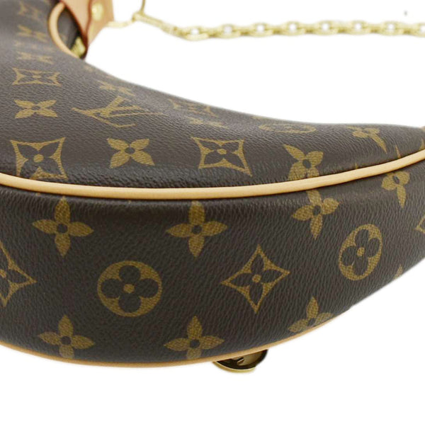 LOUIS VUITTON Loop Half Moon Monogram Canvas Shoulder Bag Brown