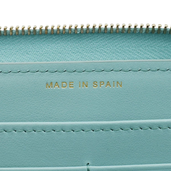 CHANEL Zip Around Quilted Caviar Leather Wallet Turquoise