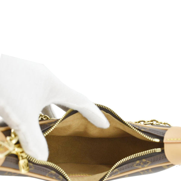 LOUIS VUITTON Loop Half Moon Monogram Canvas Shoulder Bag Brown