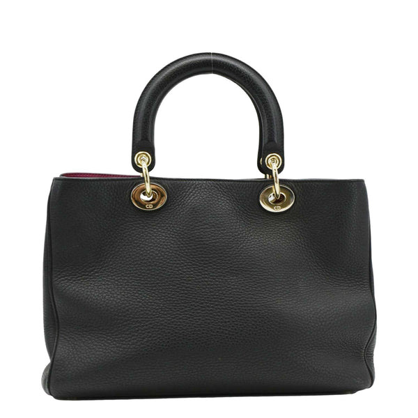 CHRISTIAN DIOR Diorissimo Leather Tote Shoulder Bag Black
