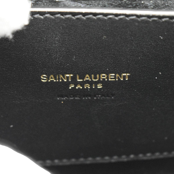 YVES SAINT LAURENT Kaia Small Embossed Leather Satchel Bag Black