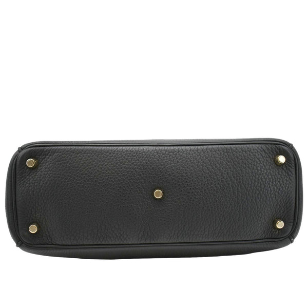 CHRISTIAN DIOR Diorissimo Leather Tote Shoulder Bag Black