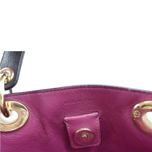 CHRISTIAN DIOR Diorissimo Leather Tote Shoulder Bag Black