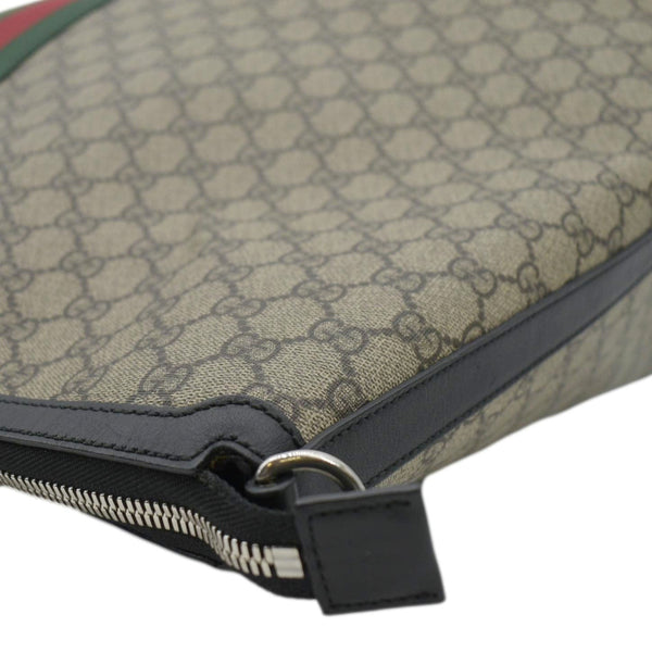 GUCCI Large Zippered GG Supreme Canvas Web Duffle Bag Beige 353406