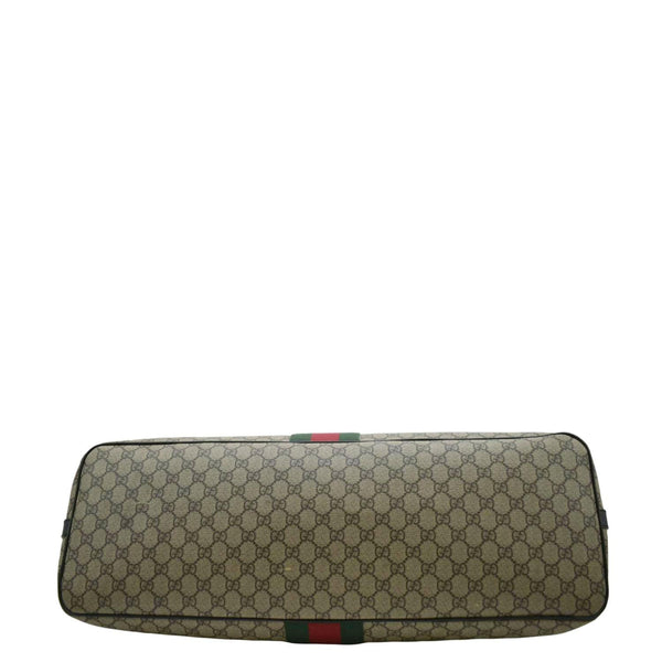 GUCCI Large Zippered GG Supreme Canvas Web Duffle Bag Beige 353406