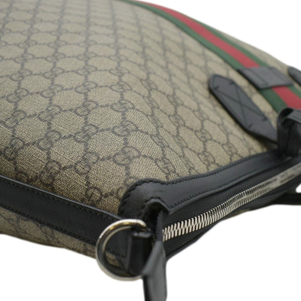 GUCCI Large Zippered GG Supreme Canvas Web Duffle Bag Beige 353406