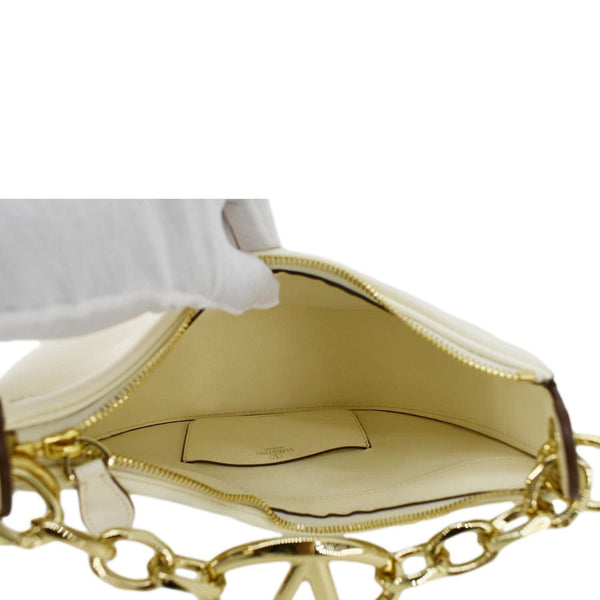 VALENTINO VLogo Moon Mini Nappa Leather Hobo Bag White