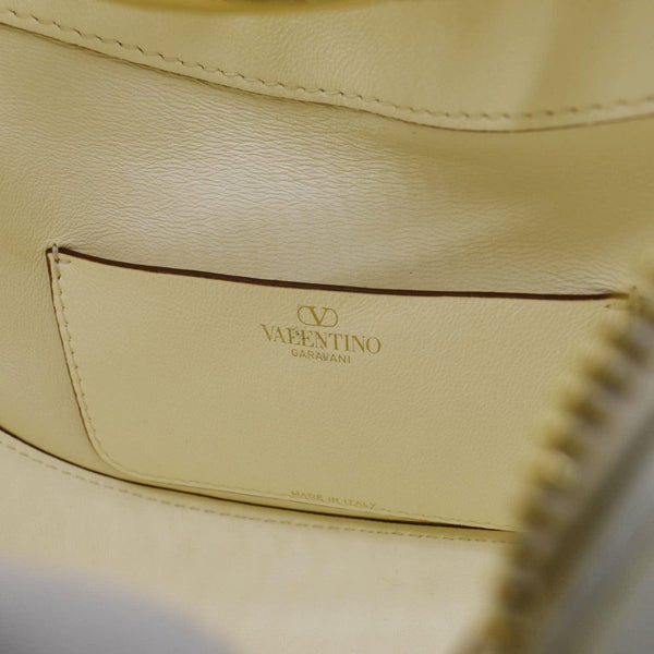 VALENTINO VLogo Moon Mini Nappa Leather Hobo Bag White