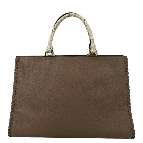 LOUIS VUITTON Very Zipped Python Leather Tote Shoulder Bag Beige