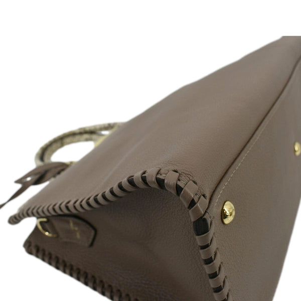 LOUIS VUITTON Very Zipped Python Leather Tote Shoulder Bag Beige