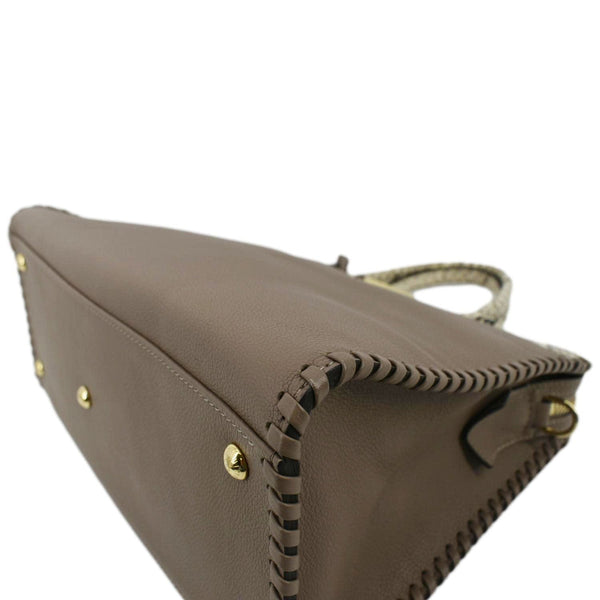 LOUIS VUITTON Very Zipped Python Leather Tote Shoulder Bag Beige