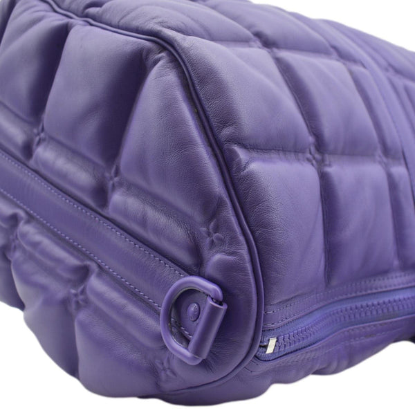 LOUIS VUITTON Keepall 45 Bandouliere Puffy Damier Leather Travel Bag Violet