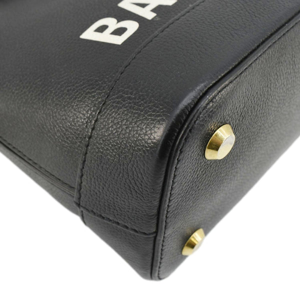 BALENCIAGA Ville Top Handle Grained Leather Crossbody Bag Black