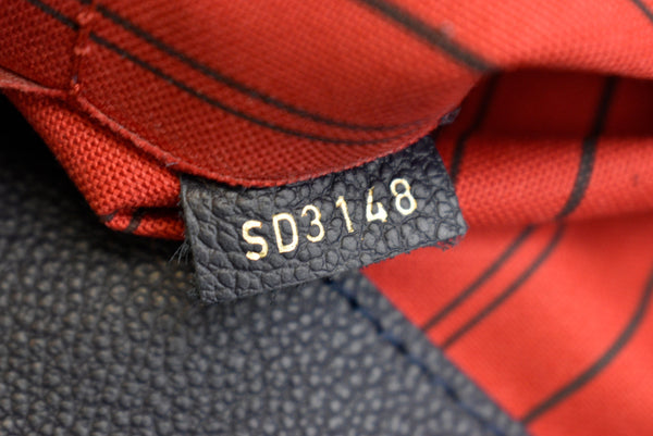 LOUIS VUITTON Melie Monogram Empreinte Leather Hobo Shoulder Bag Navy Blue