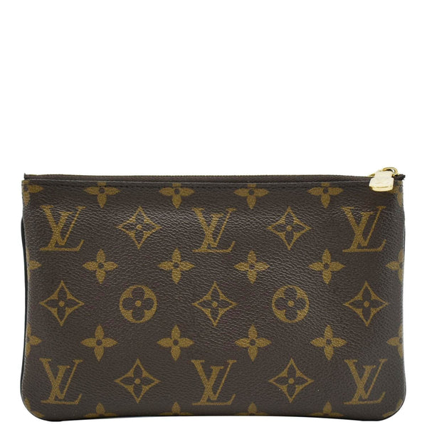 LOUIS VUITTON Double Zip Pochette Giant Monogram Reverse Canvas Crossbody Bag Brown