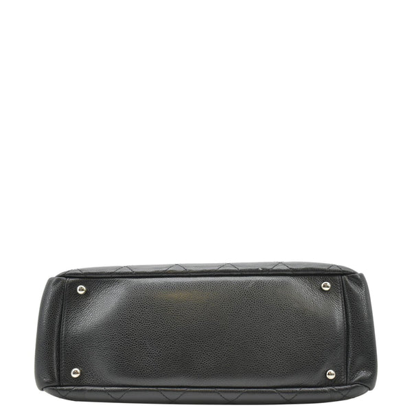 CHANEL Leather Shopping Black Tote Bag under view
