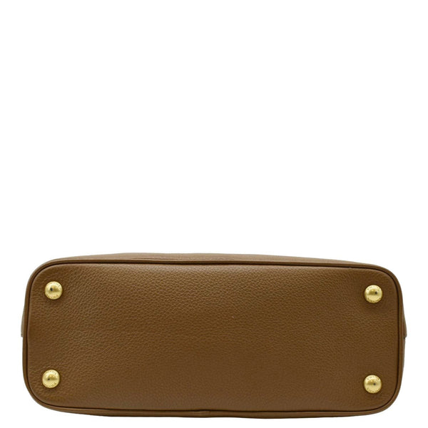 PRADA Vitello Daino Leather Tote Bag Brown