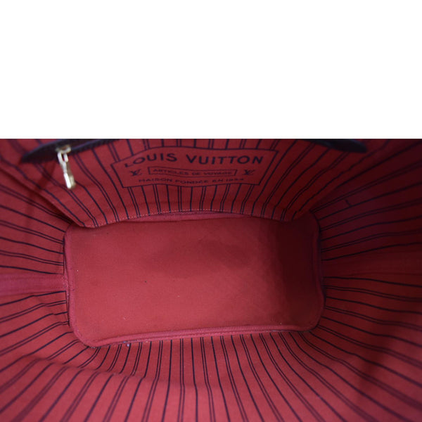 LOUIS VUITTON Neverfull MM Damier Ebene Shoulder Bag Brown